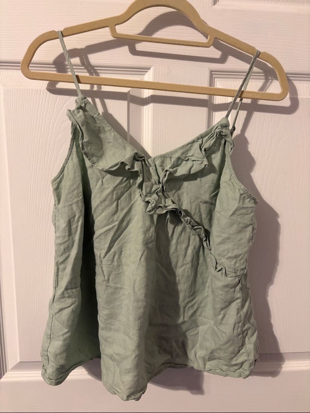 Old Navy Sage Green Ruffle Spaghetti Strap Cami
